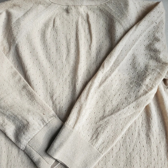 Club Monaco 100% Cashmere Oatmeal Cream Cardigan with 3/4 sleeves women's size S - Picture 5 of 12